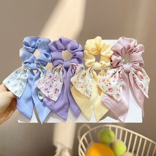 碎花蝴蝶结大肠发圈女夏季扎头绳飘带发带发绳头花头饰发饰盘发器