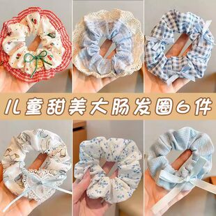 儿童蝴蝶结大肠发圈头花女童可爱发饰小女孩扎丸子头发绳皮筋头饰