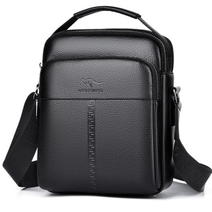 斜挎包男包商务男式 时尚 小背包休闲潮流包 单肩包新款 袋鼠男士