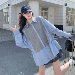 26春季新款宽松上衣拼接衬衫151-1621-P145-K228，女装衬衫，淑塔可可