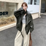【新款现货】荔枝纹蛋白皮夹克151-1576-P185-K268，女装皮衣，淑塔可可