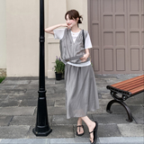 夏季新款假两件上衣+半裙两件套2B203-1638-P175-K278，女装套装/套裙，淑塔可可