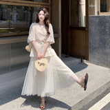 【现货】夏季新款绣花上衣+网纱半裙两件套2B203-1659-P185-K298，女装套装/套裙，淑塔可可