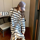 2022秋季新款条纹卫衣连衣裙151-1258-P125-K178，女装连衣裙，淑塔可可