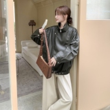 【新款现货】荔枝纹蛋白皮夹克151-1576-P185-K268，女装皮衣，淑塔可可