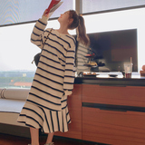 2022秋季新款条纹卫衣连衣裙151-1258-P125-K178，女装连衣裙，淑塔可可