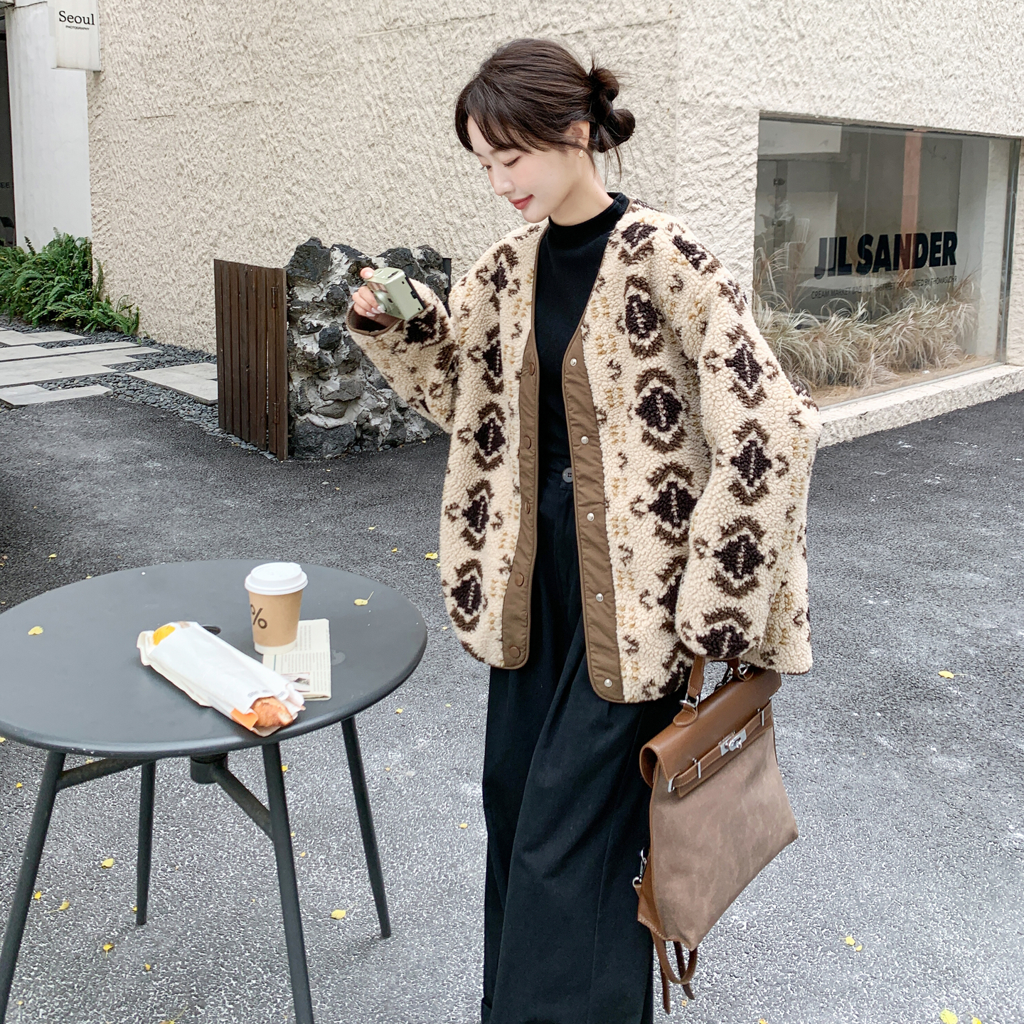 新款151-15102-P180-K268毛绒外套，女装卫衣/绒衫，淑塔可可