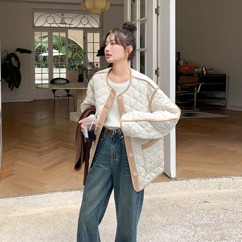 【现货】撞色轻薄菱格棉衣151-1390-P155-K228，女装棉衣/棉服，淑塔可可