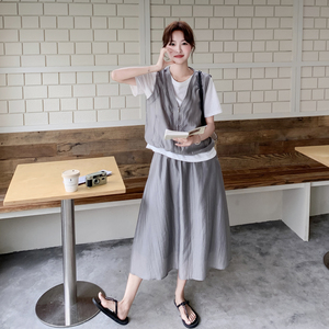夏季新款假两件上衣+半裙两件套2B203-1638-P175-K278图片