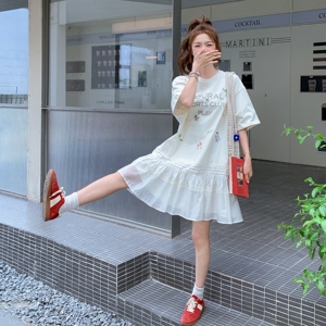 现货，印花针织拼接连衣裙2B203-1565-P130-K188，女装连衣裙，淑塔可可