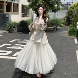 【现货】夏季新款绣花上衣+网纱半裙两件套2B203-1659-P185-K298，女装套装/套裙，淑塔可可