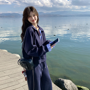 春季新款条纹拼接假两件卫衣151-1612-P175-K288，女装套装/套裙，淑塔可可