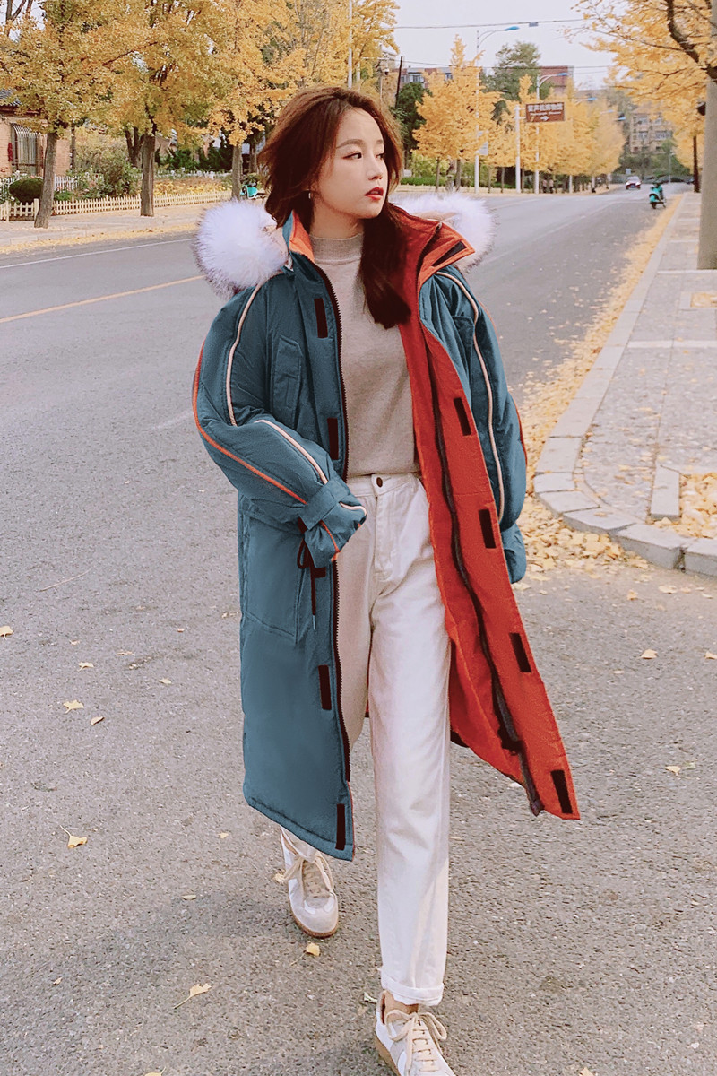 现货，推荐!大毛领中长款工装棉服151-3021,女装棉衣/棉服,淑塔可可