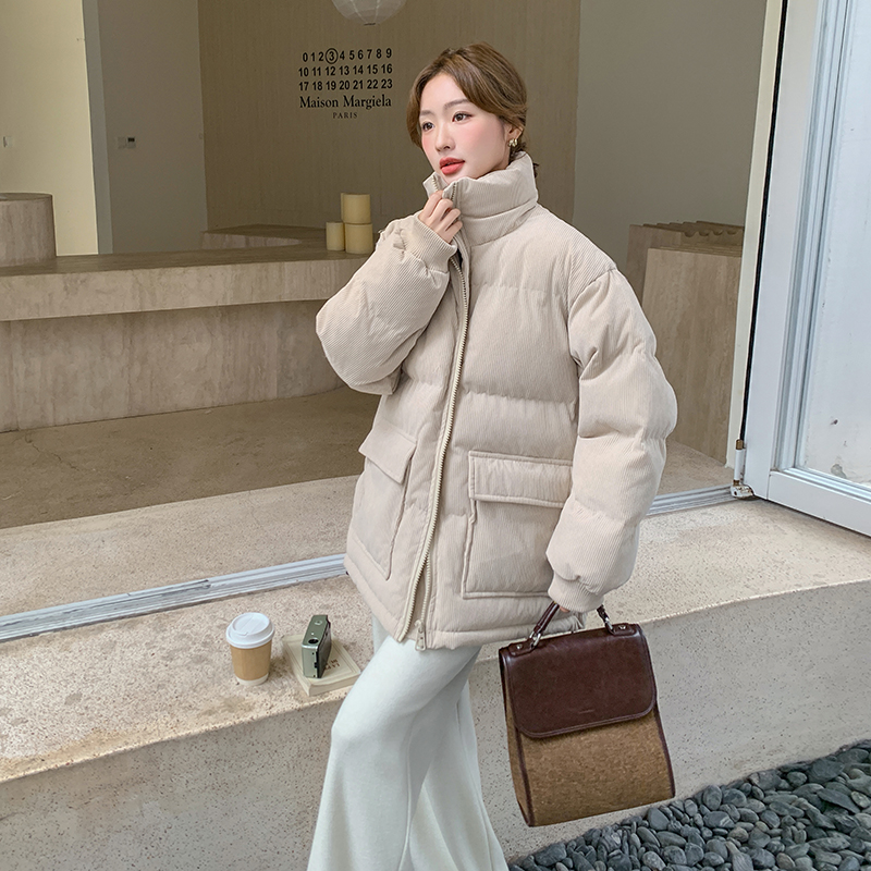 【现货】大口袋立领灯芯绒棉衣151-6649-P160-K238，女装棉衣/棉服，淑塔可可