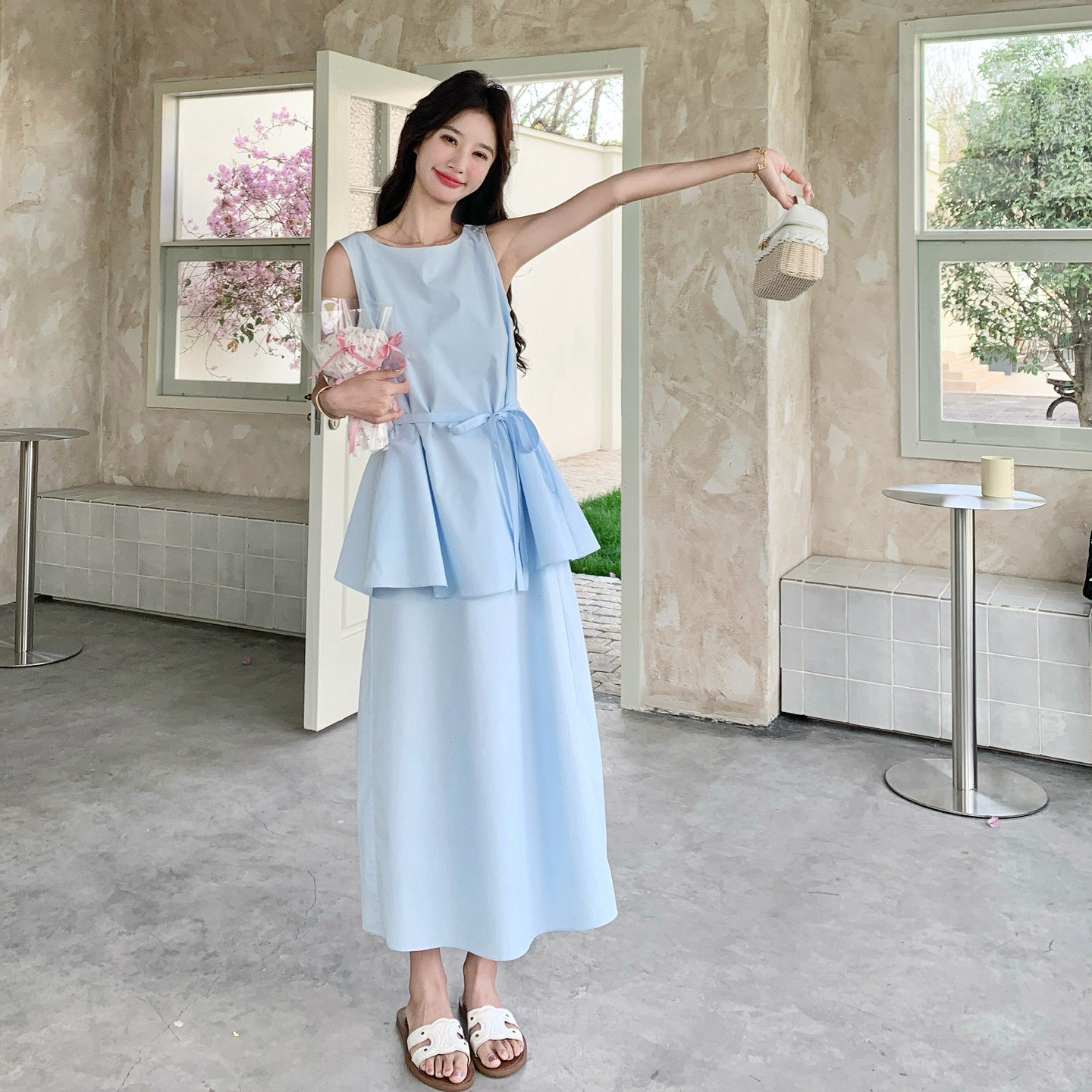 【现货】夏季新款假两件连衣裙2B203-1636-P150-K238,女装连衣裙,淑塔可可