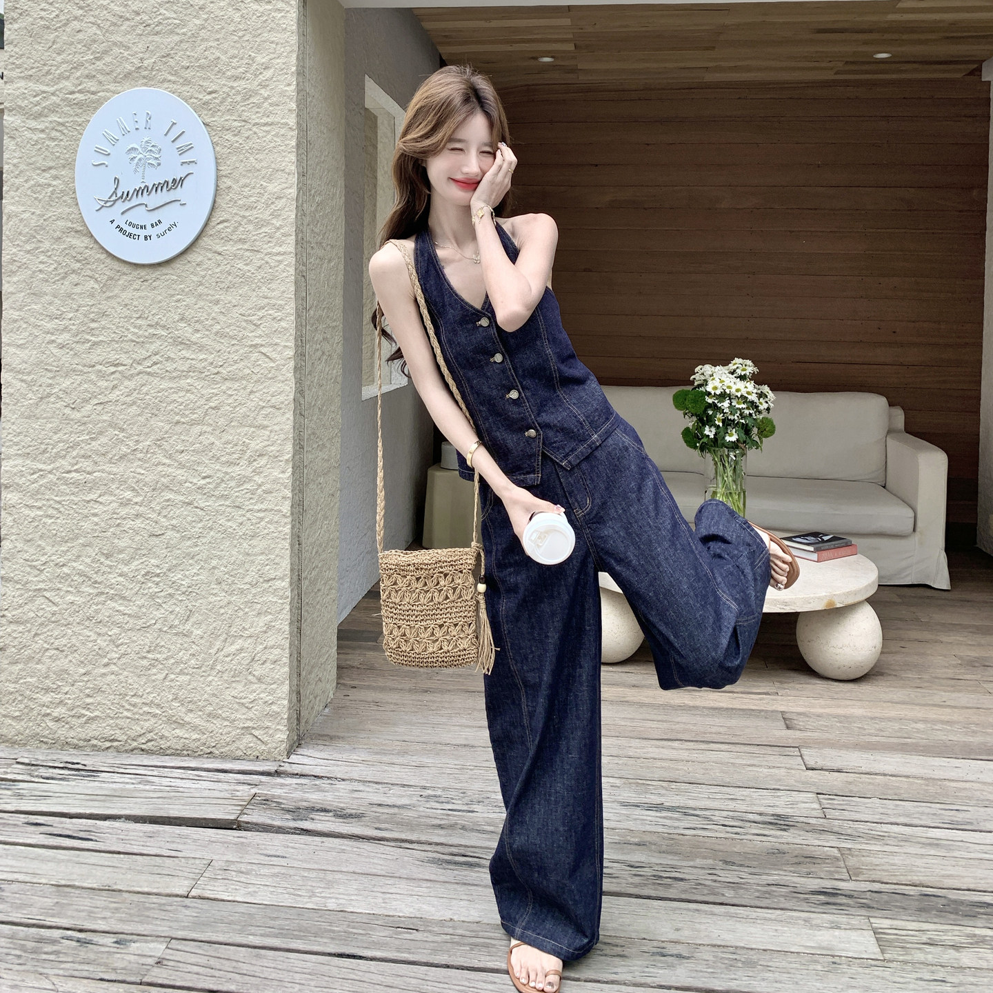夏季新款重工牛仔套装2B203-1661-P195-K318,女装套装/套裙,淑塔可可
