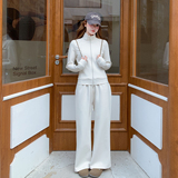 春季新款修身立领针织套装151-1613-P170-K278，女装运动套装，淑塔可可