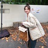 【现货】撞色轻薄菱格棉衣151-1390-P155-K228，女装棉衣/棉服，淑塔可可