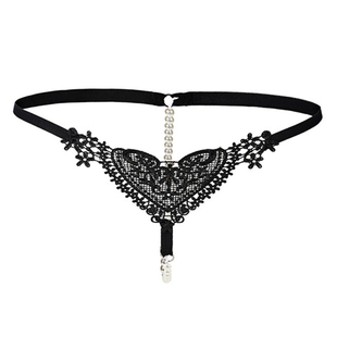 丁字裤女骚一根线带珍珠按摩私处心机情趣内裤火辣透明内衣性感