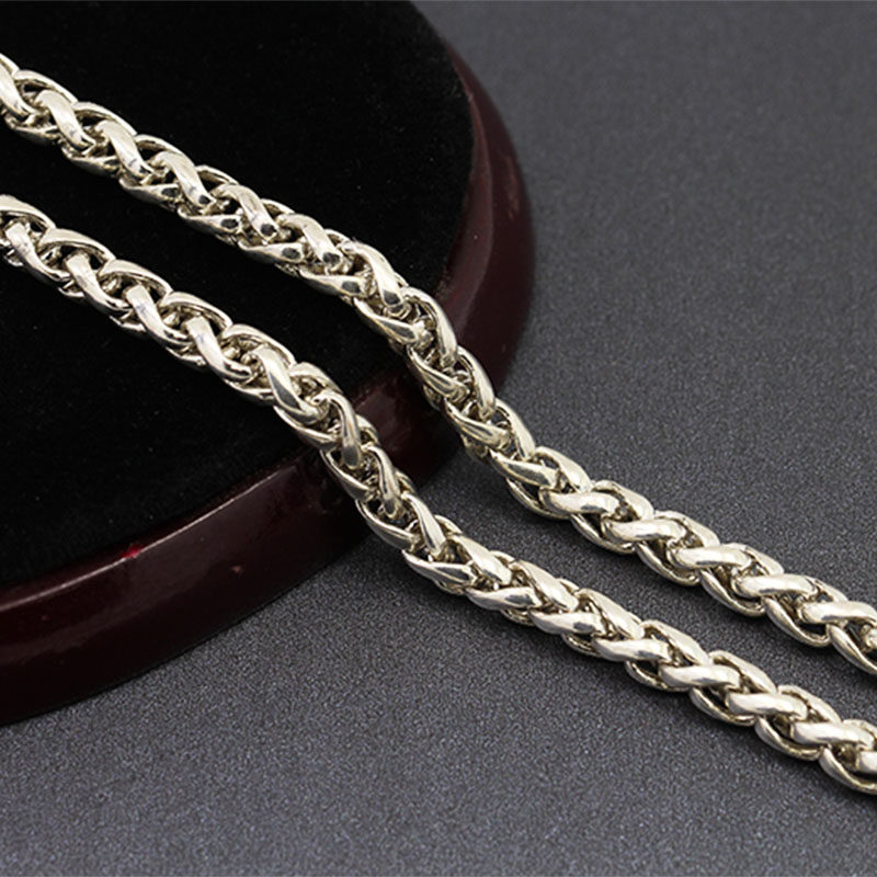 925纯银双层结构加固圆形肖邦链diy手工配件银链条半成品制作材料