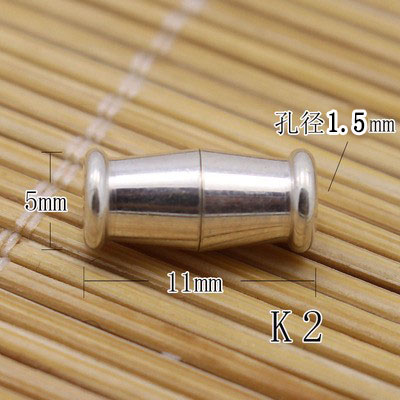 925银diy穿珍珠手链孔1.5mm扣子