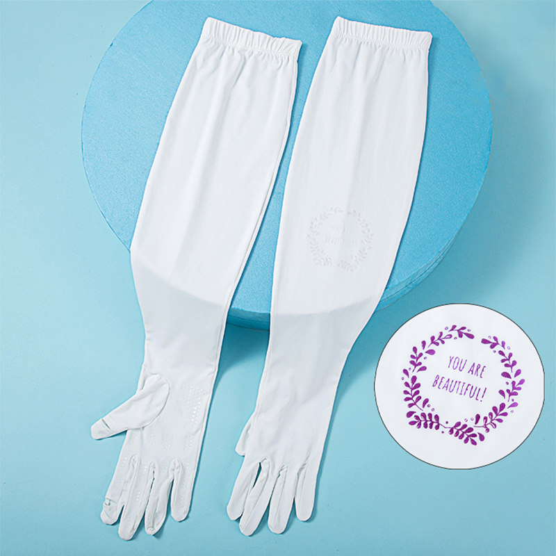 夏季防晒手套长款半指女士防滑感应露指冰丝袖套骑开车男手臂套袖