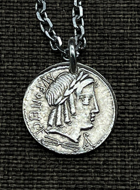 古罗马银币健康之神爱神丘比特复刻古币纯银饰品希腊神话欧美文创