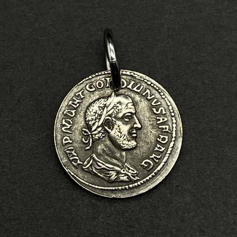 古罗马硬币项链圆牌吊坠人像镀银