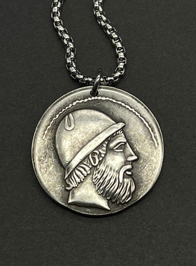 希腊古币吊坠火神赫菲斯托斯罗马工匠神伏尔甘Vulcan风神埃俄罗斯