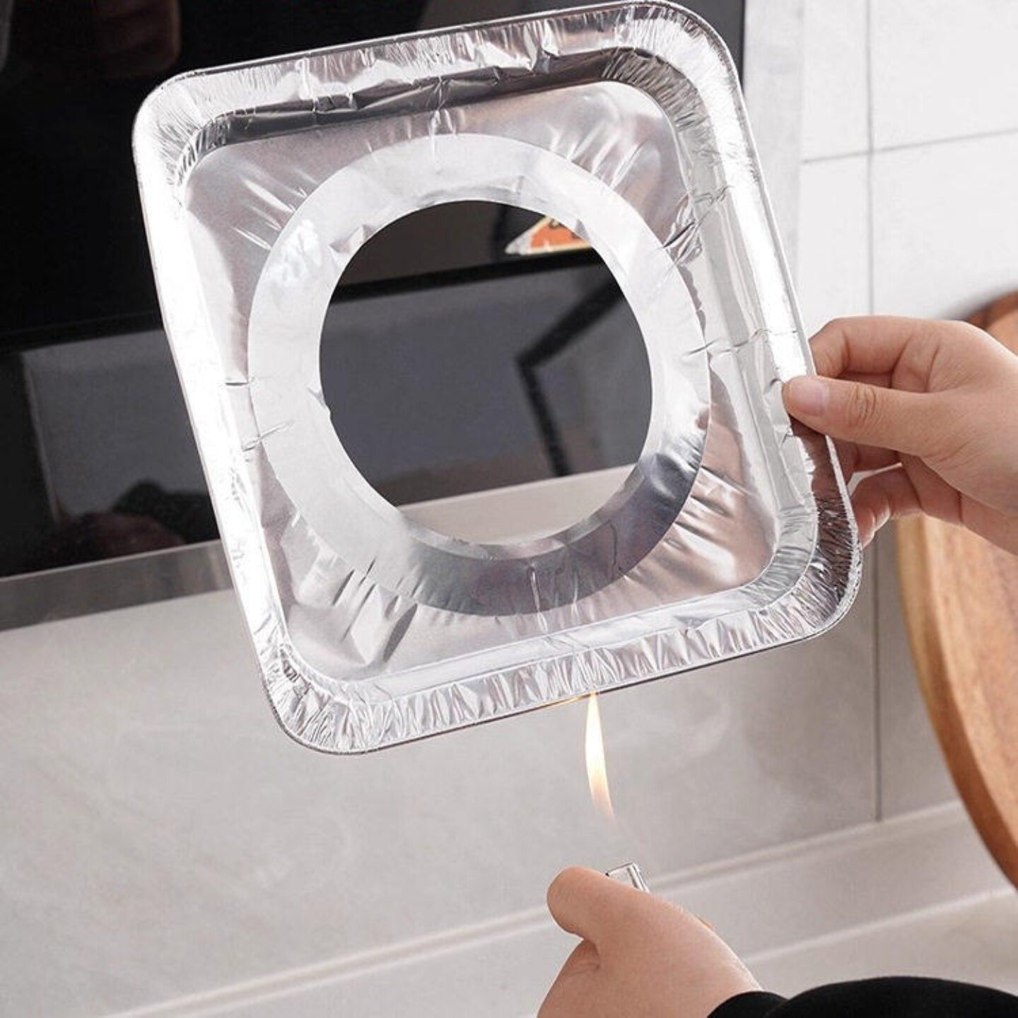 燃气灶锡纸防油垫煤气灶防油贴纸圆形炉灶加厚防污垫圈实用厨房用