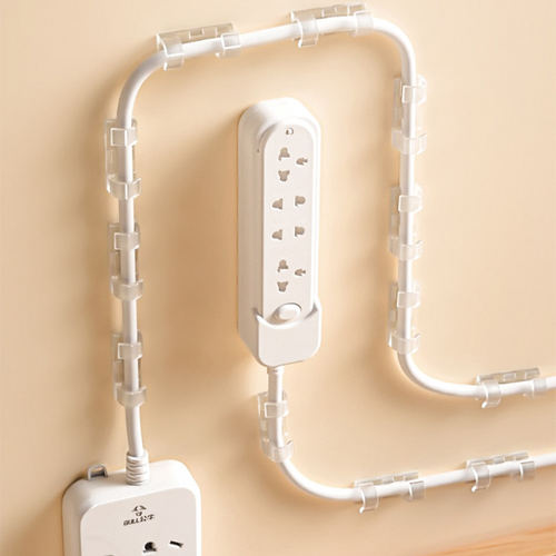 自粘电线固定器免打孔理线神器网线卡扣数据夹整理实用工具家居必