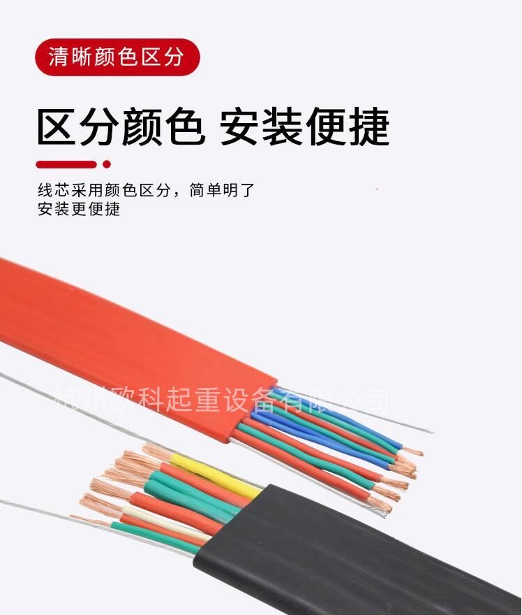 CD wire rope electric hoist overhead crane cable rvv3X4+6X1.5 tensile soft lifting accessories towing cable