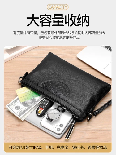 Портативная кожаная мужская летняя маленькая сумка клатч для выхода на улицу, небольшая сумка, воловья кожа, из натуральной кожи