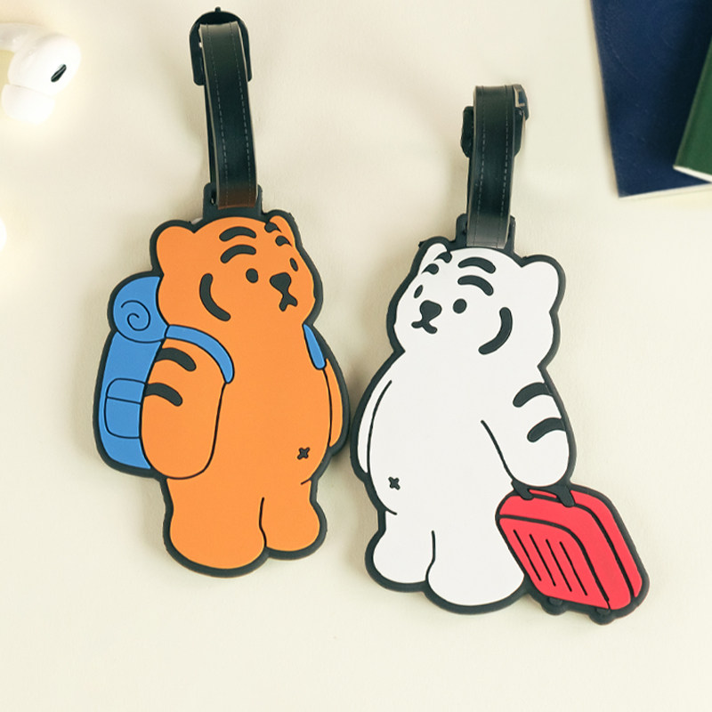 韩国muziktiger肥肥老虎行李牌名字挂牌包包挂件旅行防丢登机牌