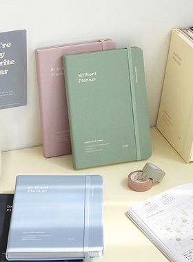 韩国iconic时尚纯色绑带2026周计划本办公日程本学习文具ins网格