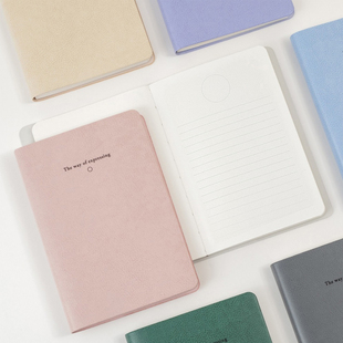 韩国FULL高档商务皮面纯色办公故事主题记录本空白横线记事本子