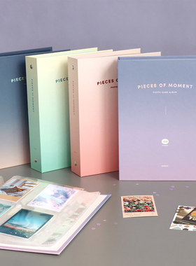 韩国iconic渐变色硬面小3寸拍立得相册小卡册名片咕卡收纳册160P