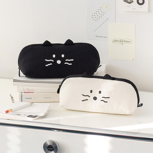 romane可爱猫咪大开口拉链笔袋