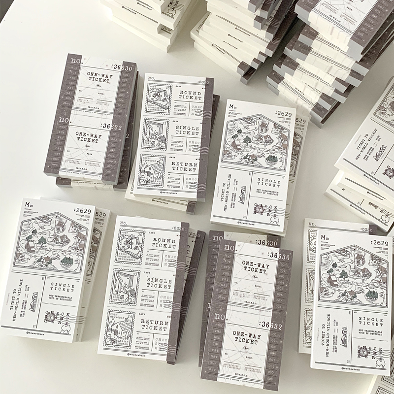 mewmewbeam复古票据风装饰便签本