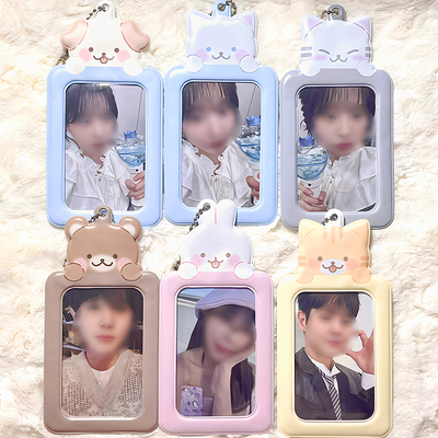 韩国卡通动物小卡套可爱卡夹挂件