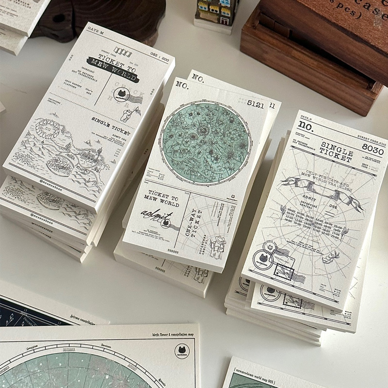 复古票据风mewmewbeam便携便签本