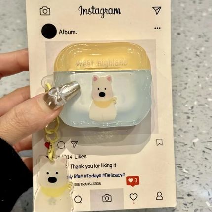 爱企鹅小熊西高地适用AirPods4保护套AirPodspro2保护壳AirPods3苹果无线蓝牙耳机AirPodspro保护壳华强北5代