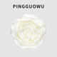 PINGGUOWU 树脂立体玫瑰花朵纽扣女大衣风衣花型钮扣白色装 饰扣子