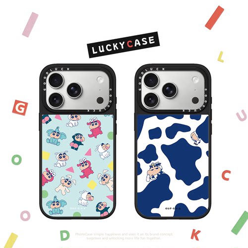 C家联名蜡笔小新COS动物装奶牛纹适用iphone17手机壳16promax苹果18pro镜面MagSafe磁吸15plus卡通14可爱13