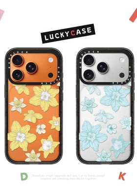 C家联名天青色水仙花适用iphone17手机壳16promax苹果15pro透明MagSafe磁吸14plus春季款13日韩12少女