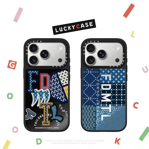 C家牛仔布纹丹宁风日本潮牌联名补丁字母适用iphone17手机壳16promax苹果18pro镜面MagSafe磁吸15plus时尚14