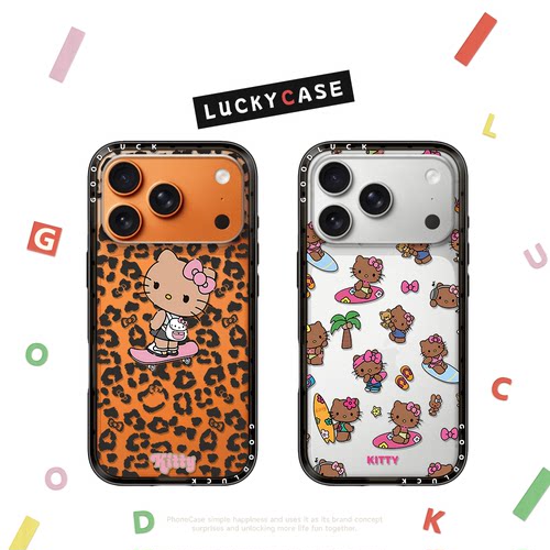 C家沙滩冲浪黑KT适用iphone17新壳体纤巧手机壳16promax苹果15pro磁吸MagSafe透明14plus甜酷少女13