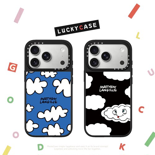 C家联名Matthew Langille涂鸦蜜蜂云朵适用iphone17手机壳16promax苹果18pro透明磁吸15plus小众14艺术13日韩