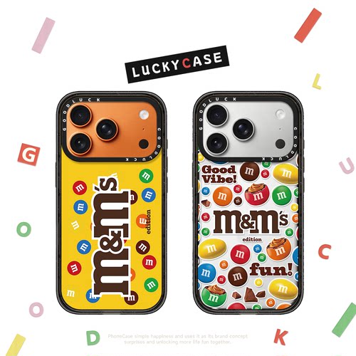 C家彩虹糖果巧克力M豆M&M’S联名M字母贴纸适用iphone17手机壳16promax苹果18pro透明磁吸15plus趣味14卡通13