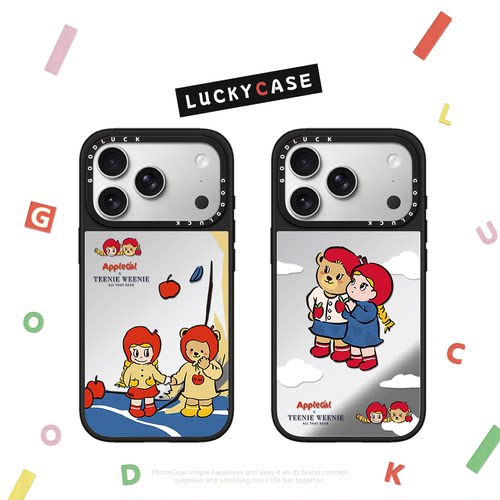 C家联名小熊红色苹果女孩适用iphone17手机壳16promax苹果18pro镜面MagSafe磁吸15plus卡通14可爱13日韩1212